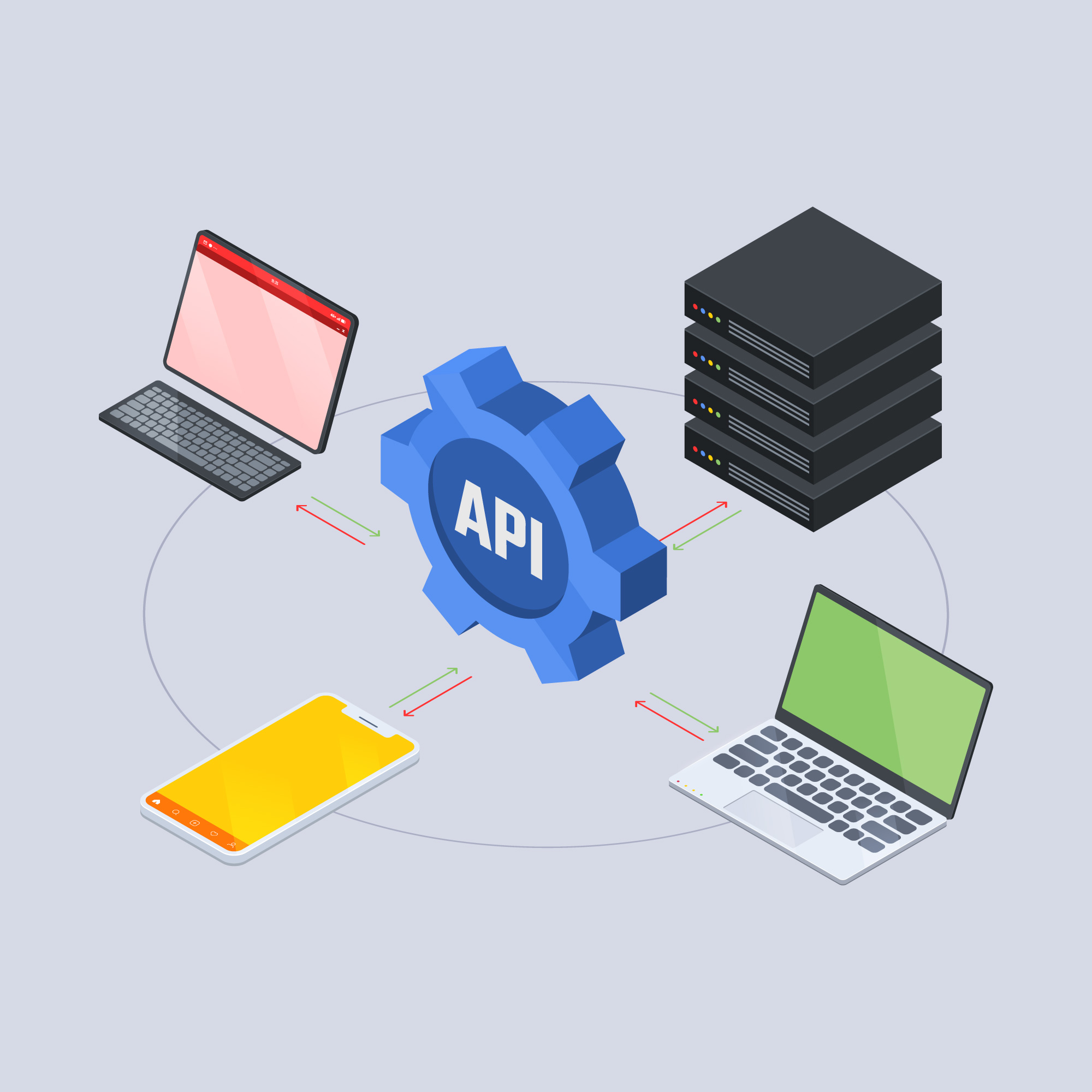 Integração entre sistemas com APIs para melhorar a eficiência operacional. 