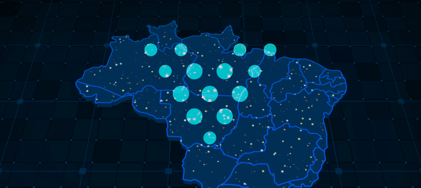 mapa do Brasil para representar o conceito de ligação interurbana