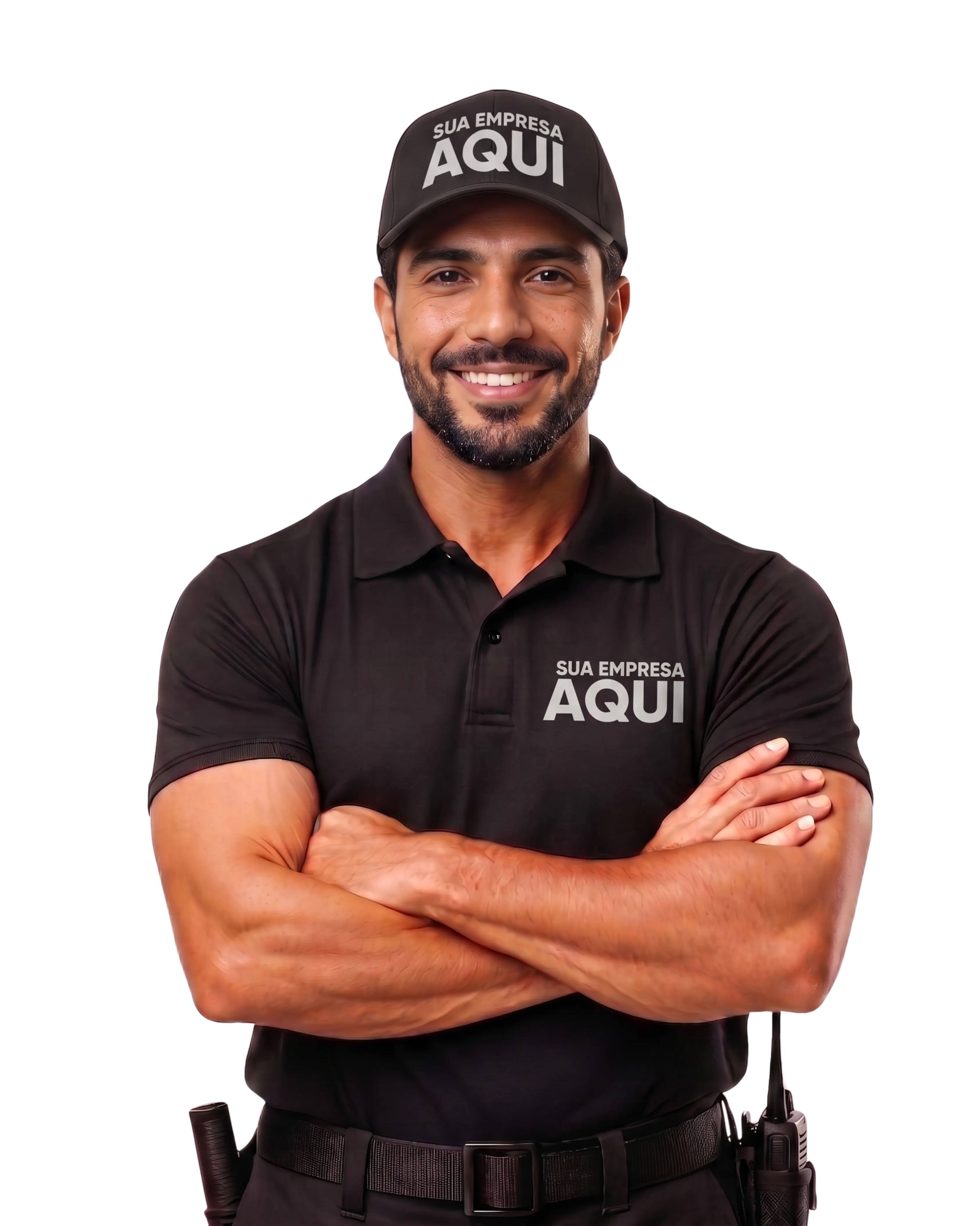 Equipe de monitoramento com uniformes personalizáveis para operação white label
