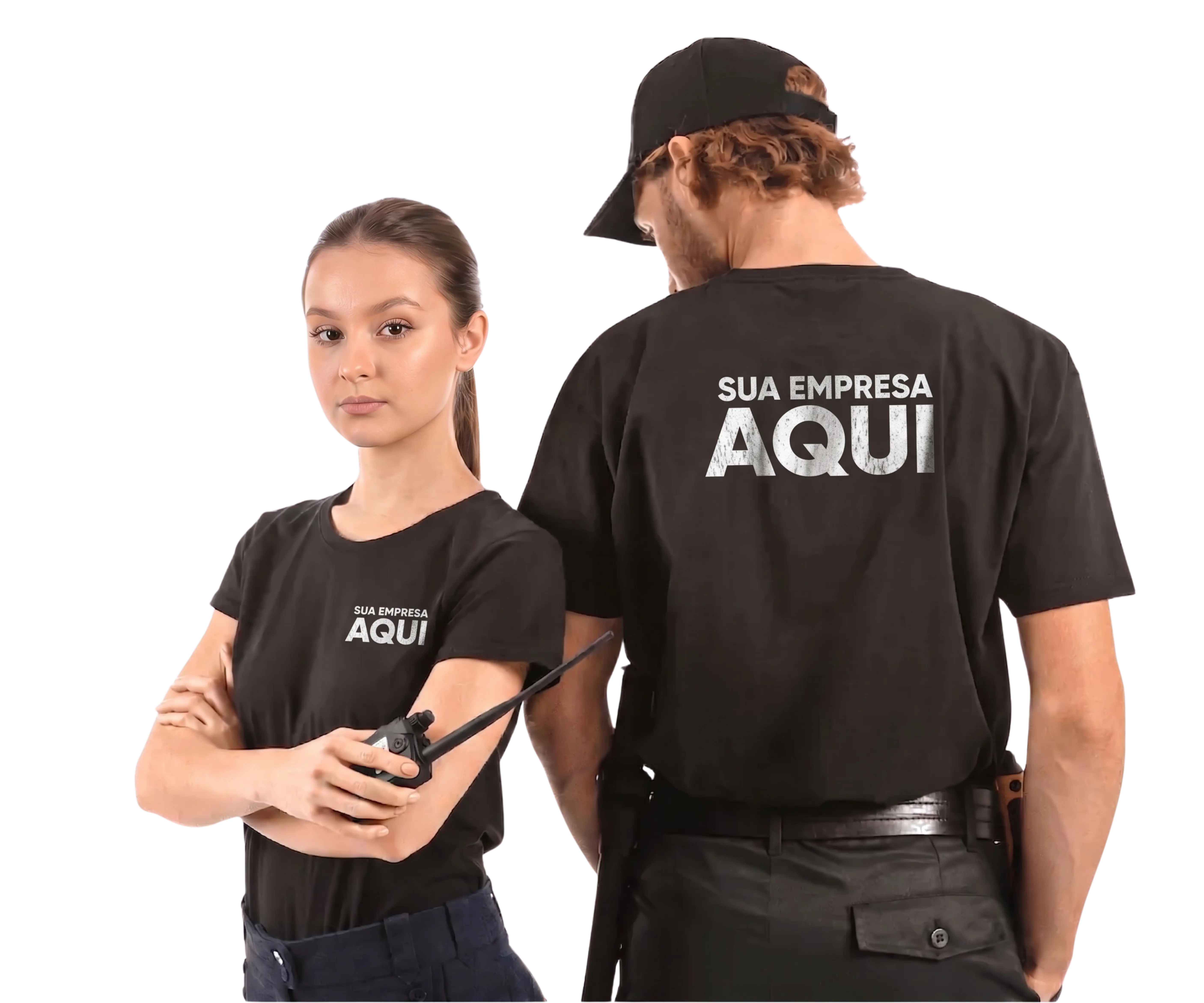 Equipe de monitoramento com uniformes personalizáveis para operação white label