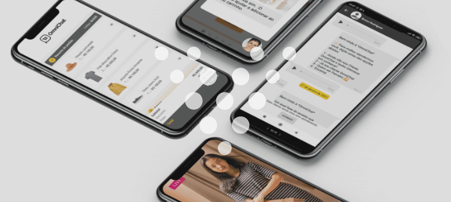 conceito de Omni Chat em celulares