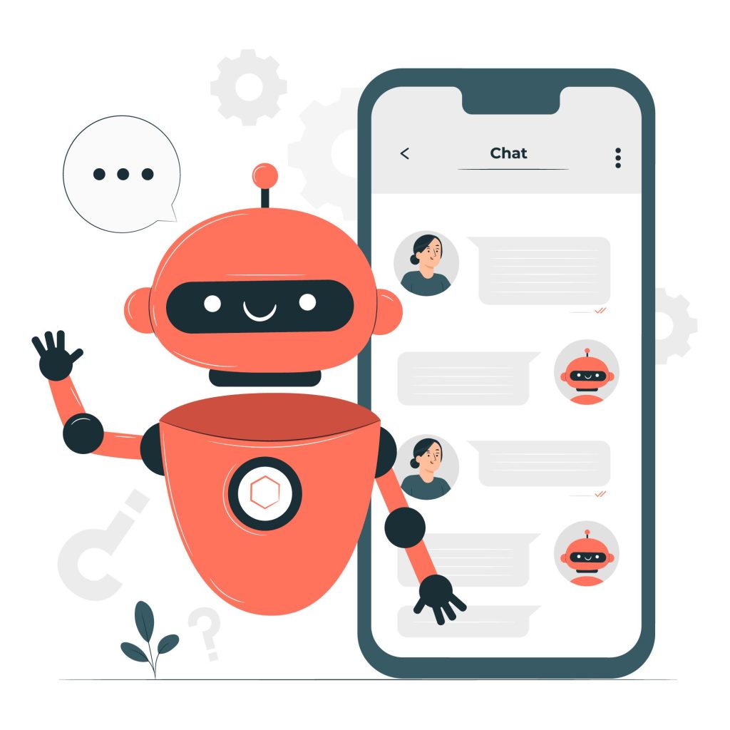 imagem representando uma conversa entre cliente e chatbot
